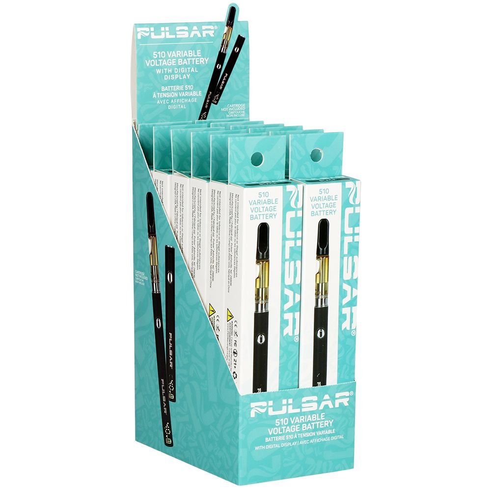 Pulsar Digital Display Slim Variable Voltage 510 Vape Battery | 400mAh | 12pc Display