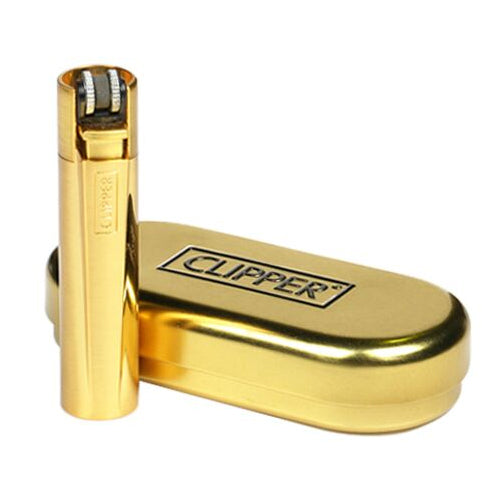 Clipper-Metal-Flint-Gold-Lighter-UK-02 Clipper Metal Flint Lighter - Gold - Image 1