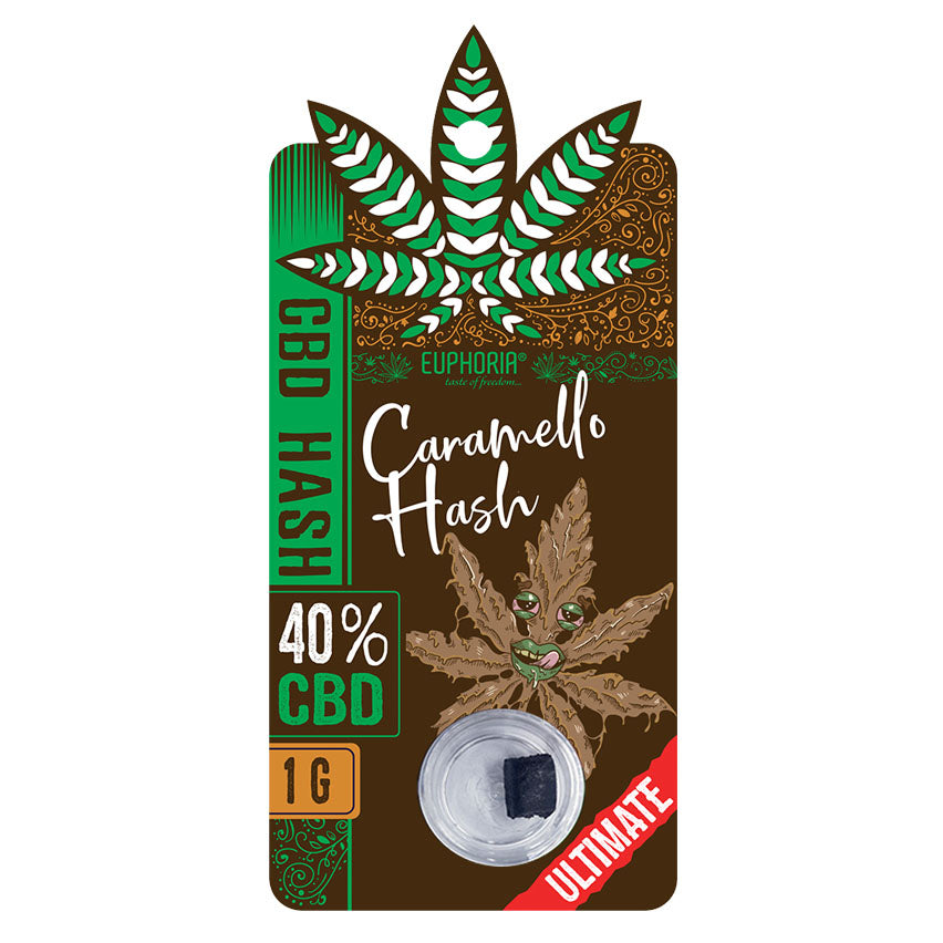 Euphoria-Solid-Hash-40_-Caramello-UK-01 Euphoria CBD Hash – 40% Caramello Full Spectrum CBD - Image 1