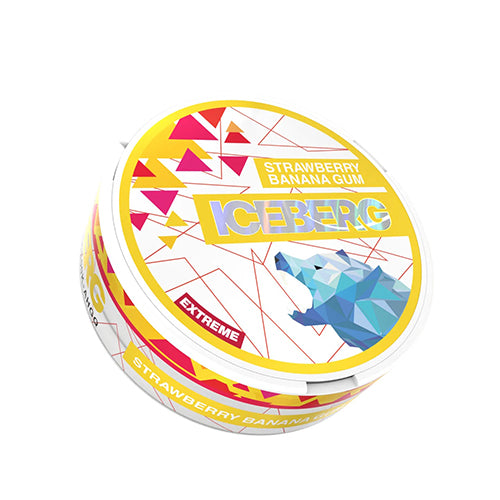 Iceberg_Nicotine_Pouches_Snus_50mg_35mg_Strawberry_Banana_Gum_UK Iceberg Strawberry Banana Gum Nicotine Pouches - AUS - Image 1