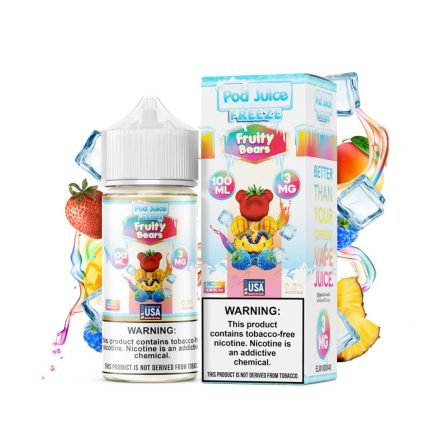 POD Juice E-Liquid Nicotine - Fruity Bears Freeze - 6mg or 12mg - 100ml Bottle - AUS