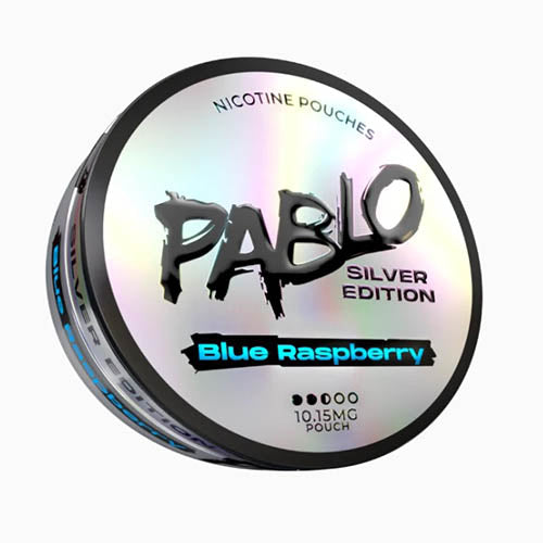 Pablo_Silver_Nicotine_Pouches_Snus_10.15mg_Blue_Raspberry_UK.jpg Pablo Silver Blue Raspberry Nicotine Pouches - AUS - Image 1