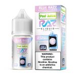 Pod Juice x RAZ Salt Nic - Blue Razz Cotton Clouds - 35mg - 55mg - 30ml bottle - AUS