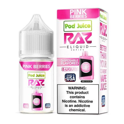 Pod Juice x RAZ Salt Nic - Pink Berries - 35mg - 55mg - 30ml bottle - UK