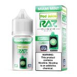 Pod Juice x RAZ Salt Nic - Miami Mint - 35mg - 55mg - 30ml bottle - AUS