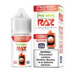Pod Juice x RAZ Salt Nic - Strawberry Glazed Donut - 35mg - 55mg - 30ml bottle - UK