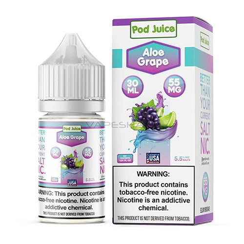 Pod Juice Tobacco Free Salt Nic - Aloe Grape - 55mg - 30ml bottle - UK - Image 1