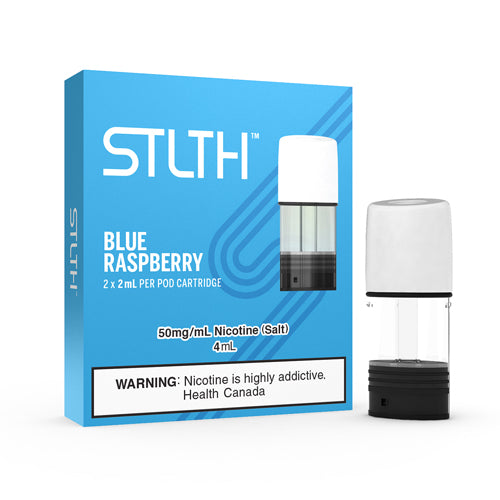 STLTH-Pods-Packs-Salt-Nic-Vape-Blue-Raspberry-50mg-UK-01 STLTH Blue Raspberry Pods 2 Pack - 3% or 5% Salt Nicotine - AUS - Image 1