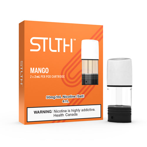 STLTH-Pods-Packs-Salt-Nic-Vape-Mango-50mg-UK-01 STLTH Mango Pods 2 Pack - 3% or 5% Salt Nicotine - AUS - Image 1