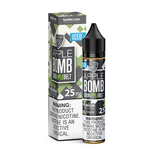 VGod-SaltNic-Nicotine-Salt-E-Liquid-Iced-Apple-Bomb-50mg-UK-01 VGod Salt Nic - Iced Apple Bomb e-liquid - 50mg - 30ml bottle - AUS - Image 1