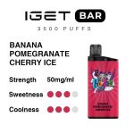Banana Pomegranate Cherry Ice – IGET Bar 3500 Puffs - Image 3