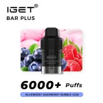 Blueberry Raspberry Bubble Gum – IGET Bar Plus Pod 6000 Puffs - Image 2