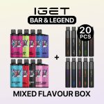 Mixed Flavour Box – IGET Bar & Legend (20PCS) - Image 2
