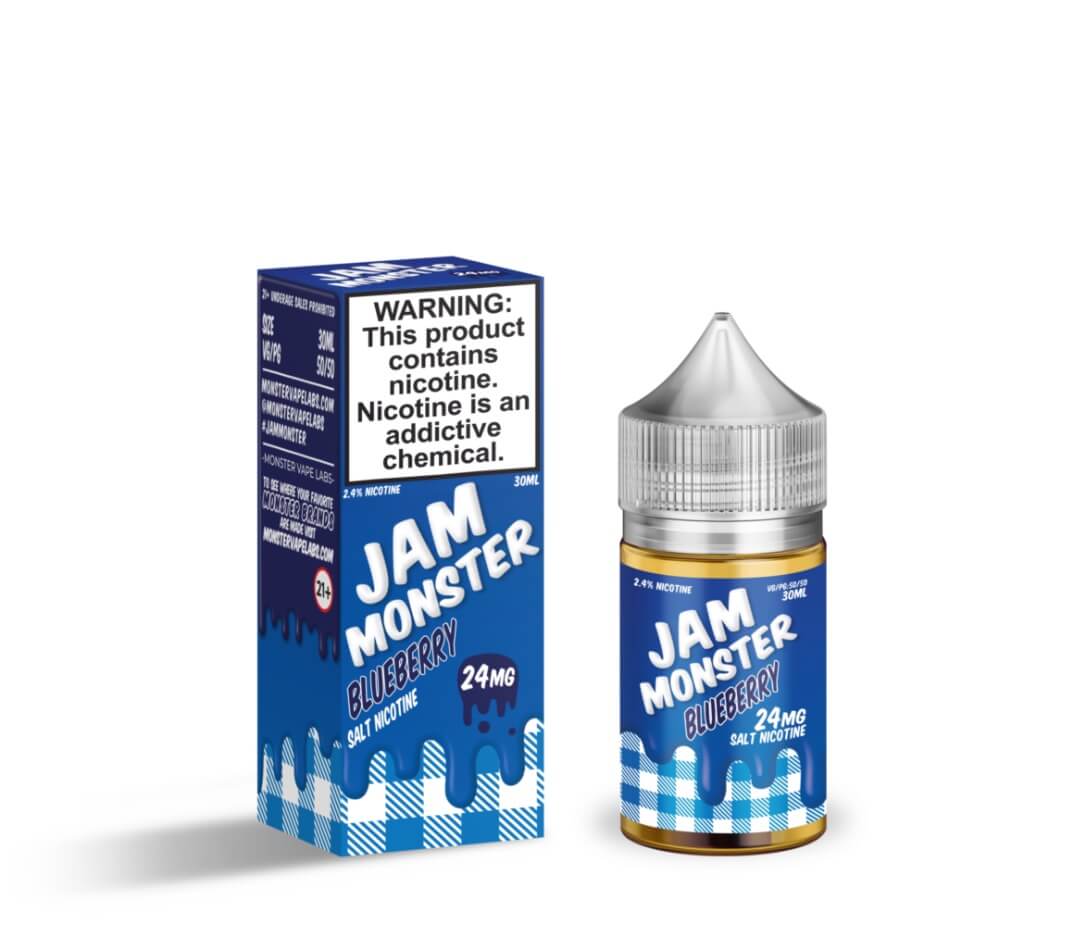 Monster-Labs-Jam-Monster-Blueberry-24MG-Nicotine-Salt-E-Liquid-30ML-UK-01.jpg Jam Monster - Blueberry E-liquid - Salts Nic 24mg & 48mg - 30ml bottle - AUS - Image 1