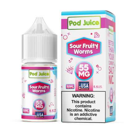 Pod Juice Salt Nic - Sour Fruity Worms - 35mg or 55mg - 30ml bottle - AUS