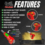 RayGun Penjamin 510 Vape Battery – Lights, Sound & Power in One! - - AUS - Image 3